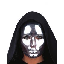 Masque Visage Argent Chromé Adulte - Thème: Couleurs - Couleur: Argenté / gris - Taille: Taille Unique
