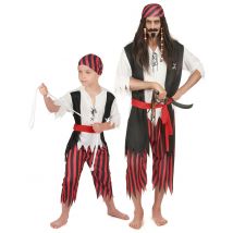 Déguisement De Couple Pirate Père Et Fils - Thème: Déguisements Parents / Enfants - Couleur: Rouge - Taille: Taille Unique