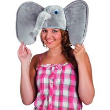 Chapeau Éléphant Adulte - Thème: Animaux Et Petites Bêtes - Couleur: Argenté / gris - Taille: Taille Unique