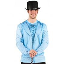 T-shirt Imprimé Costume Bleu Adulte - Thème: Chic Et Choc - Couleur: Bleu - Taille: Medium