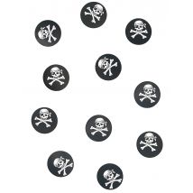 150 Confettis De Table Pirate 2.5 Cm - Thème: Pirates - Couleur: Noir - Taille: Taille Unique