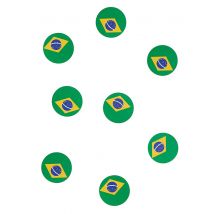150 Confettis De Table Drapeau Brésil - Thème: Peuples Du Monde - Couleur: Coloré - Taille: Taille Unique