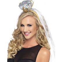 Serre-tête Bague De Fiançailles Mariée Adulte - Jaune - Taille: Taille Unique