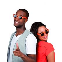 Lunettes Blues Orange Adulte - Thème: Couleurs - Couleur: Orange - Taille: Taille Unique