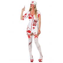 Déguisement Infirmière Ensanglantée Femme Halloween - Thème: Déguisements Par Lettre - Couleur: Blanc - Taille: M / L