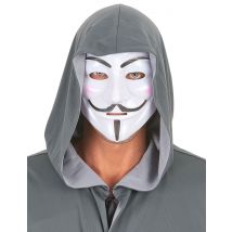 Masque Anonyme Adulte - Thème: Héros Et Super Méchants - Couleur: Blanc - Taille: Taille Unique