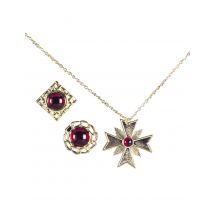 Set Bijoux Vampire Adulte Halloween - Thème: Magie Et Horreur - Couleur: Doré - Taille: Taille Unique