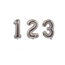 Ballon Aluminium Chiffre Argenté 85 Cm - Thème: Couleurs - Argenté / Gris