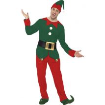 Déguisement Elfe Bicolore Homme Noël - Thème: Elfe Et Lutin - Couleur: Coloré - Taille: XL