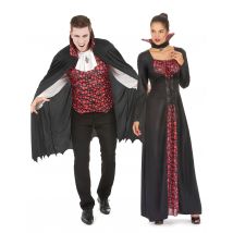 Déguisement De Couple Vampire Crâne Noir Et Rouge - Thème: Magie Et Horreur - Couleur: Noir - Taille: Taille Unique