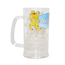 Chope De Bière Transparente - Thème: Dirndl - Couleur: Jaune - Taille: Taille Unique