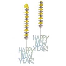 Décoration À Suspendre Nouvel An Happy New Year - Thème: Couleurs - Couleur: Doré - Taille: Taille Unique