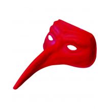 Masque Long Nez Rouge Adulte - Rouge - Taille: Taille Unique
