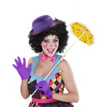 Gants Courts Violets Adulte - Thème: Clowns, Cirque - Couleur: Violet - Taille: Taille Unique