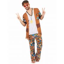 Déguisement Hippie Motifs Ronds Homme - Thème: Hippies - Couleur: Marron - Taille: L