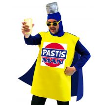 Déguisement Pastis Man Homme - Thème: Déguisements Par Lettre - Couleur: Jaune - Taille: Taille Unique