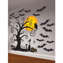 Kit De Décoration Murale Cimetière - Thème: Magie Et Horreur - Couleur: Jaune - Taille: Taille Unique