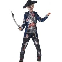 Déguisement Zombie Pirate Garçon Halloween - Thème: Déguisements Par Lettre - Couleur: Bleu - Taille: 13 à 15 ans