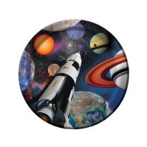 8 Assiettes En Carton Anniversaire De L'espace 23 Cm - Thème: Espace - Couleur: Coloré - Taille: Taille Unique