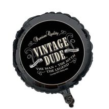 Ballon Aluminium Anniversaire Vintage 46 Cm - Thème: Anniversaire - Couleur: Argenté / gris - Taille: Taille Unique