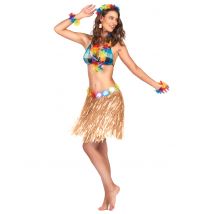 Jupe Hawaïenne Courte En Plastique Adulte - Thème: Hawaï - Couleur: Coloré - Taille: Taille Unique
