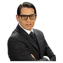 Lunettes Noires Adulte - Thème: Uniforme - Couleur: Noir - Taille: Taille Unique