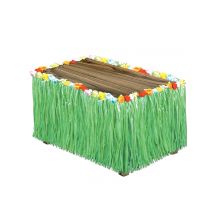 Jupe De Table Hawaï Verte 76 Cm X 2,7 M - Thème: Hawaï - Couleur: Vert - Taille: Taille Unique