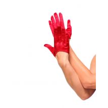 Mini Gants Rouges Femme - Thème: Cabaret - Couleur: Rouge - Taille: Taille Unique
