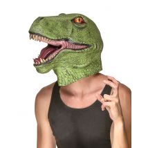 Masque Latex Dinosaure Vert Adulte - Thème: Animaux Et Petites Bêtes - Couleur: Vert - Taille: Taille Unique
