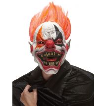 Masque Latex Clown De L'enfer Adulte Halloween - Thème: Magie Et Horreur - Couleur: Rouge - Taille: Taille Unique