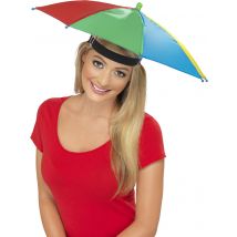 Chapeau Parapluie Multicolore Adulte - Thème: Humour - Couleur: Vert - Taille: Taille Unique
