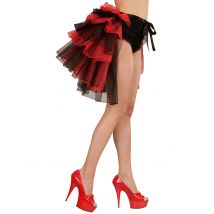 Tutu Burlesque Rouge Et Noir Femme - Thème: Carnaval - Couleur: Rouge - Taille: Taille Unique