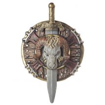 Bouclier Et Epée Barbare En Plastique - Thème: Vikings - Couleur: Marron - Taille: Taille Unique