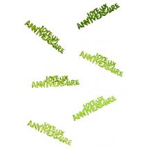 Confettis Joyeux Anniversaire Vert - Thème: Couleurs - Couleur: Vert - Taille: Taille Unique