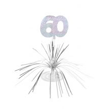 Centre De Table 60 Ans - Thème: Anniversaire - Couleur: Argenté / gris - Taille: Taille Unique