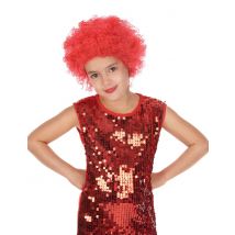 Perruque Disco Enfant Rouge - Thème: Carnaval - Couleur: Coloré - Taille: Taille Unique