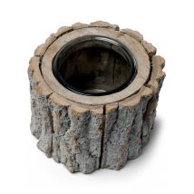 Bougeoir Rondin De Bois 12 X 14 Cm - Coloré - Taille: Taille Unique