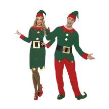 Déguisement De Couple Elfes Du Père Noël Adulte - Thème: Elfe Et Lutin - Couleur: Vert - Taille: Taille Unique