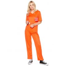 Déguisement Prisonnier Adulte - Thème: Prisonniers, Gangsters - Couleur: Orange - Taille: L