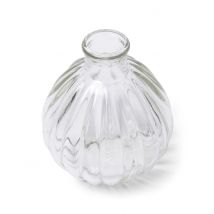 Mini Vase En Verre Rétro 10 Cm - Blanc - Taille: Taille Unique