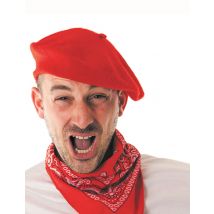 Béret Basque Rouge Adulte - Thème: Couleurs - Couleur: Rouge - Taille: Taille Unique