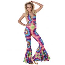 Déguisement Combinaison Hippie Psychédélique Femme - Thème: Déguisements Par Lettre - Couleur: Coloré - Taille: M