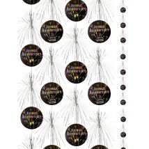 Suspensions Cascade Joyeux Anniversaire Feux D'artifice 180 Cm - Argenté / Gris - Taille: Taille Unique