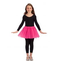 Tutu Rose Satiné Fille - Thème: Danseurs, Danseuses - Couleur: Rose - Taille: Taille Unique