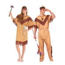 Déguisement De Couple Indien Bicolore Adulte - Thème: Western - Couleur: Marron - Taille: Taille Unique