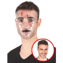 Masque Transparent Impact De Balles Adulte - Thème: Magie Et Horreur - Couleur: Rouge - Taille: Taille Unique