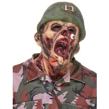 Masque Latex Soldat Zombie Adulte - Thème: Magie Et Horreur - Couleur: Vert - Taille: Taille Unique