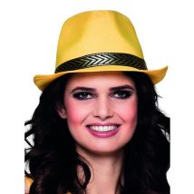 Chapeau Borsalino Trilby Jaune Adulte - Thème: Couleurs - Couleur: Jaune - Taille: Taille Unique