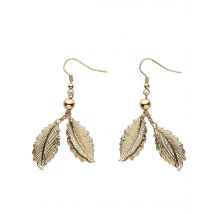 Boucles D'oreilles Feuilles De Laurier - Femme - Thème: Antiquité - Couleur: Doré - Taille: Taille Unique