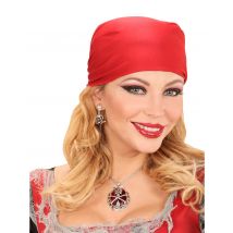 Collier Pierre Précieuse Rouge Pirate Femme - Thème: Pirates - Couleur: Rouge - Taille: Taille Unique